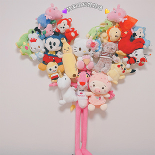 ✅ Love-Shaped Doll Wall Fixed Grid Shelf Modern White Iron Shelf Plush Toy Doll Storage Hanging
