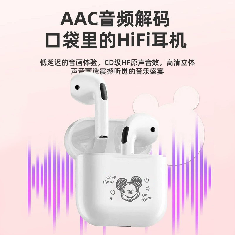 Дисней, мультяшные маленькие милые очень длинные наушники, bluetooth
