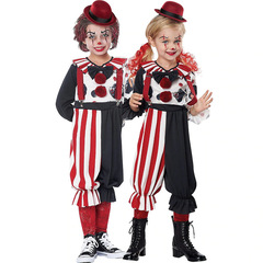 New Halloween Children's Clown Costume for Boys and Girls, Funny Ghost Clown Stage Wear Set, Wholesale