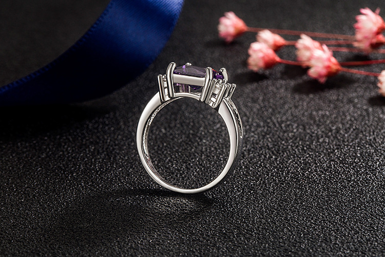 Fashion Square Copper Rings Inlay Zircon Copper Rings