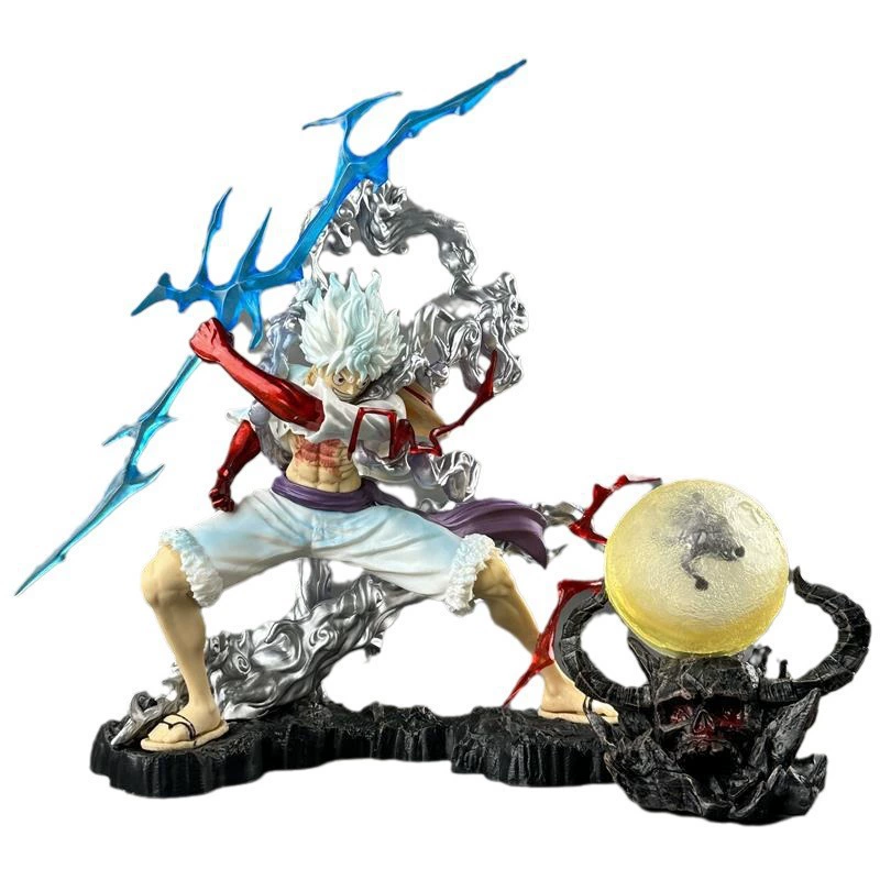 Фигурка One Piece Пять уровней Солнечный Бог Подмигивающий Молния Ника Луффи, мультяшная игрушка-модель, украшение