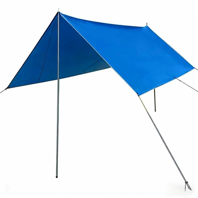 Glue-Coated Silver Thickened Tarp, Sun, Avtomobil yan çətirləri - sky-blue-without-pole-3-3m