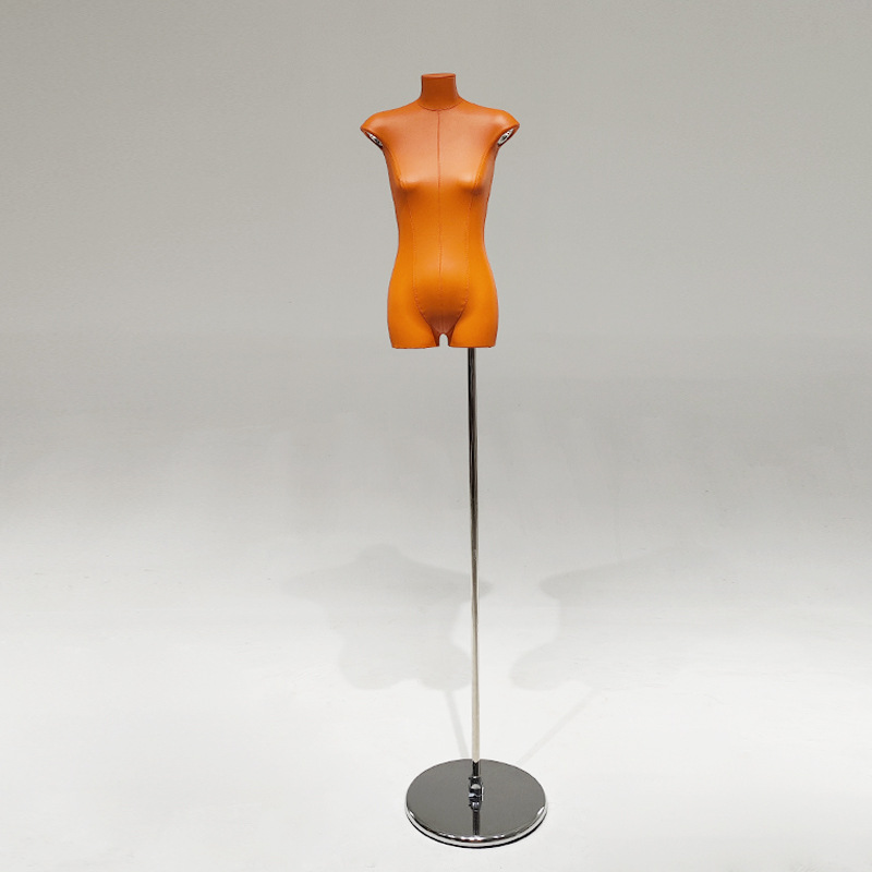 Cuero coreano PU modelo de cuerpo plano accesorios tienda de ropa de mujer mitad plano pecho pequeño estante de exhibición de ropa maniquí de ventana