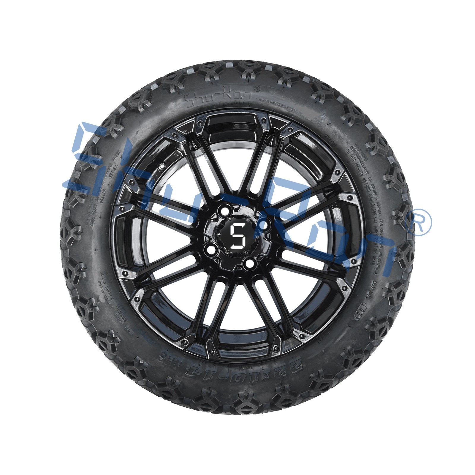 【厂家直供】22*10-14车载用品充气轮胎高尔夫球车轮毂轮胎亮黑色