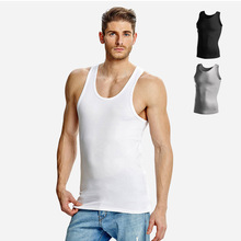 新夏男士纯棉背心窄肩宽松大码运动跑步健身青少老年打底汗衫内衣