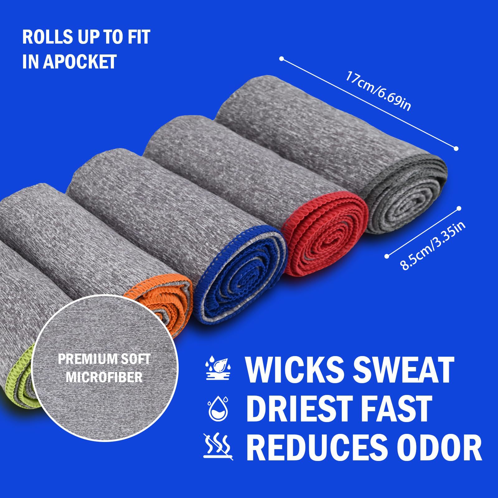 Transfronterizos proporcionan toallas de fitness de microfibra secas rápidas iones de plata toallas absorbentes de sudor sin olor toallas deportivas secas rápidas