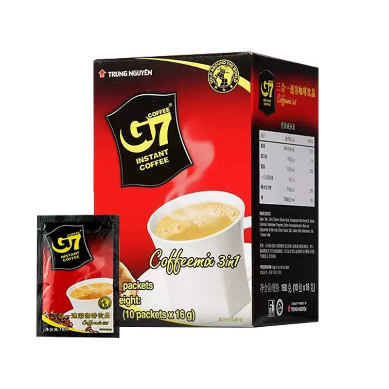 G 7Coffee Three-In-One Instant Coffee Coffee Beans Latte Cappuccino Caramel Latte 160g Zhongyuan
