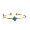Fashionable adjustable sophisticated bracelet stainless steel, four-leaf clover, 750 sample gold, light luxury style