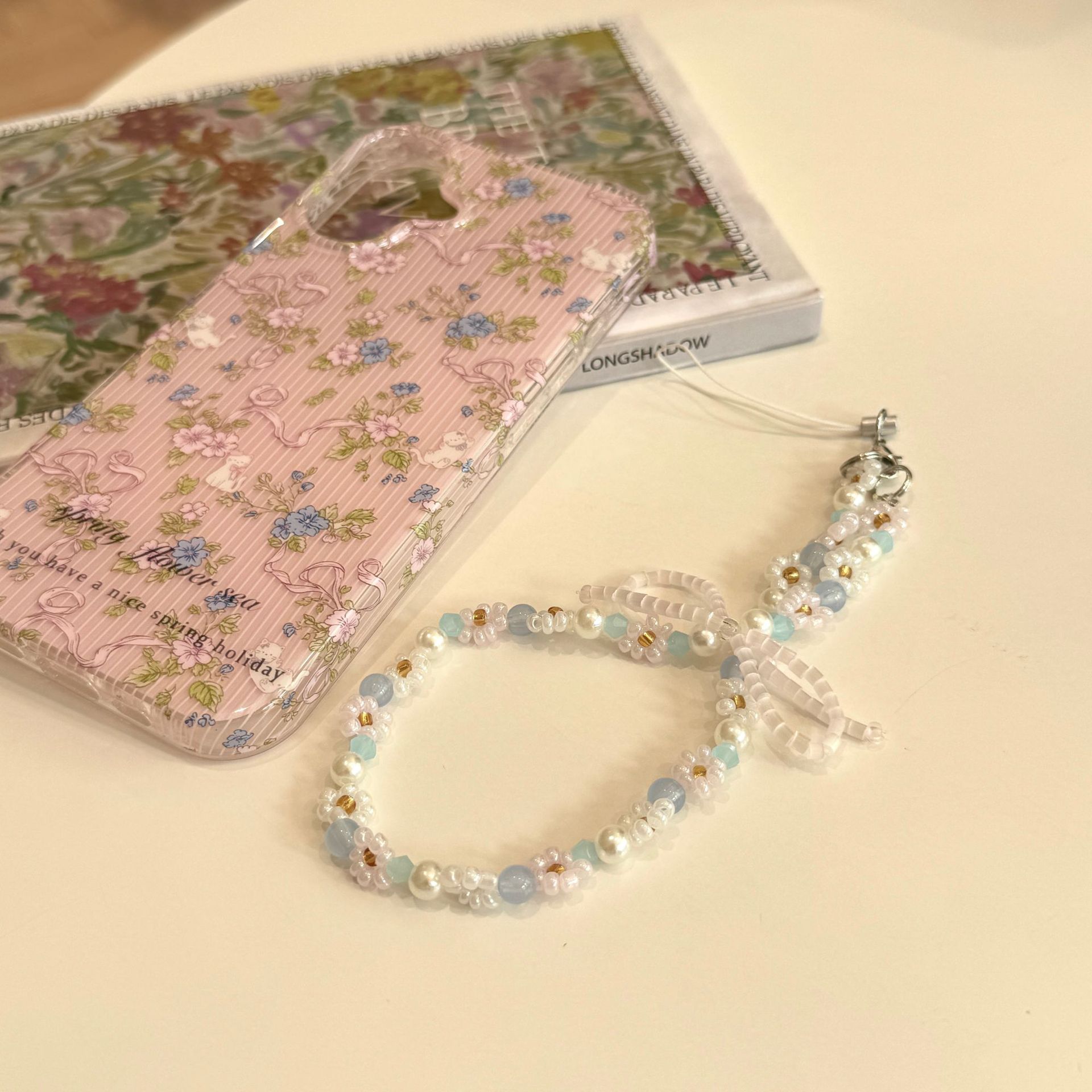 Flor a rayas de verano gato para Apple 16ProMax funda para teléfono móvil 15Pro cadena 14/13 femenino 15PM nuevo