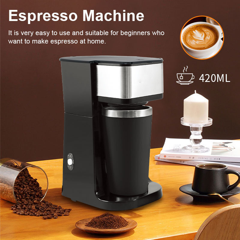 Cafetera de estilo americano transfronteriza, cafetera automática, máquina de café y té con leche de estilo americano con taza, cafetera