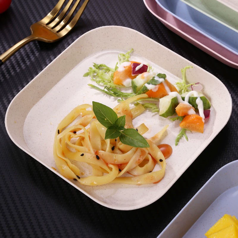 Креативная посуда и посуда из пшеничной соломы для домашнего использования, тарелки для овощей, костяная посуда, тарелки для фруктов, студенческие обеденные тарелки, тарелки против падения оптом.