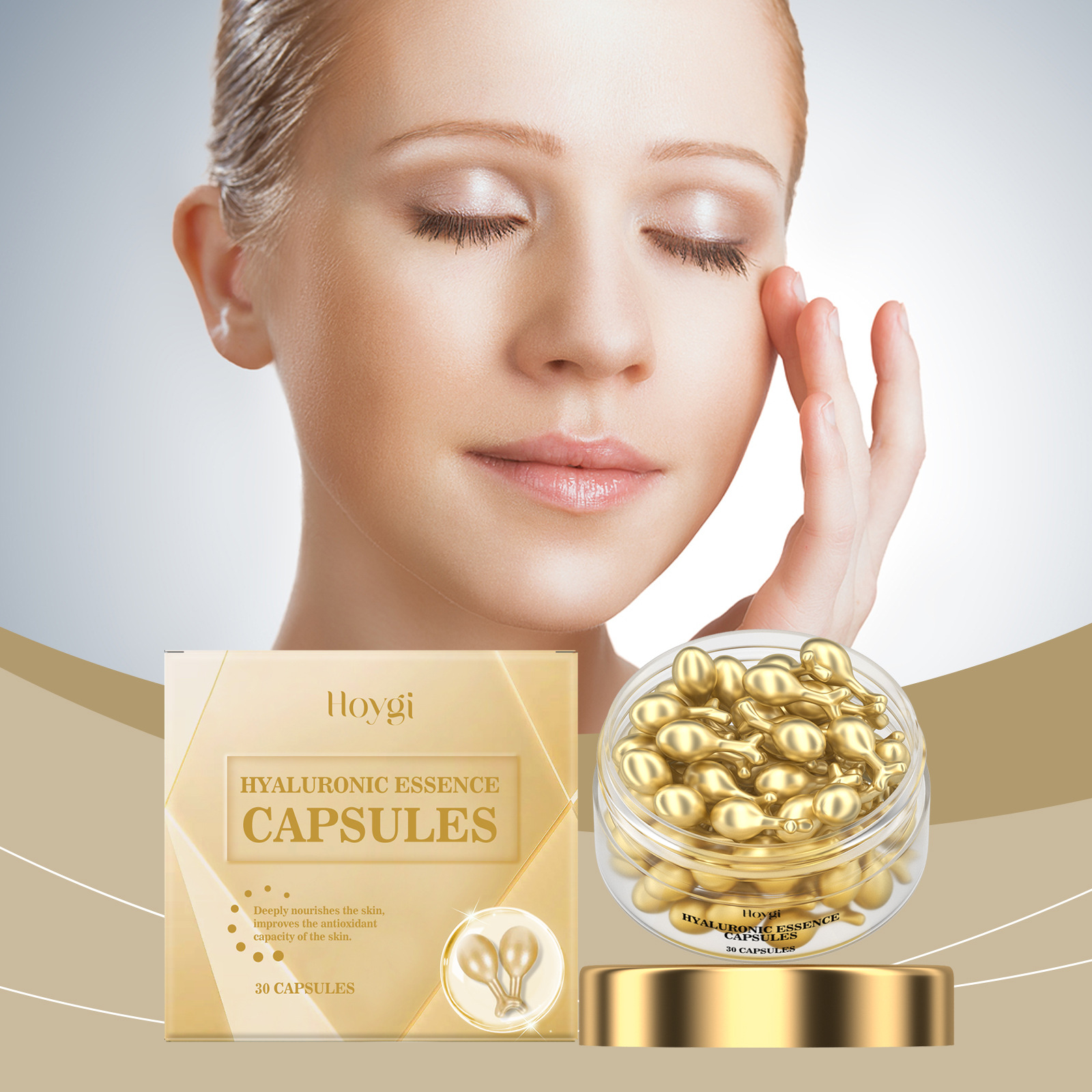 Hoygi Hyaluronic Acid Essence Capsules Mildly Moisturize and Care for Skin Condition, Leaving Skin Soft and Delicate