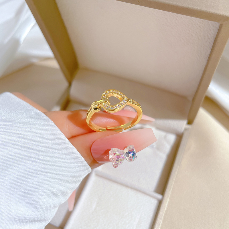Adjustable Full Diamond Love Ring For Couples Simple Jewelry_voghion.com