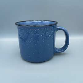 泼墨陶瓷杯咖啡杯星空咖啡杯雪花陶瓷杯 胖胖杯 可颜色