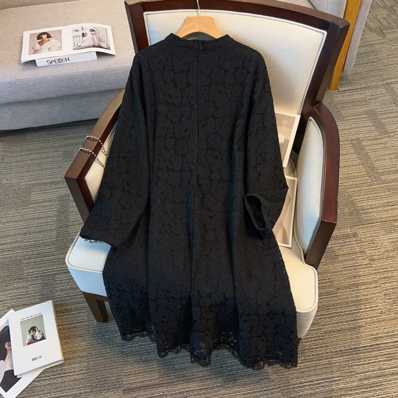 Китайское платье‑ченьсам из кружева, больших размеров 2XL–7XL, весенний вариант с длинным рукавом