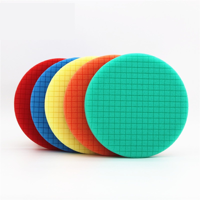 厂家供应曼泽纳方格款抛光轮  汽车打蜡美容抛光盘波浪海绵轮自粘