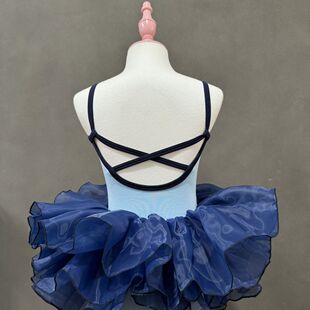 新款兒童吊帶連體服舞蹈服蓬蓬裙拼色民族舞練功服考級服演出服男