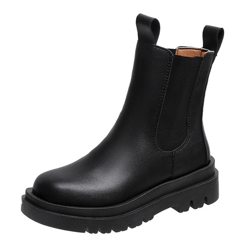 Single order direct discount: New spring and autumn women's chelseas, mid-calf martens, thick soles, short boots, single boots