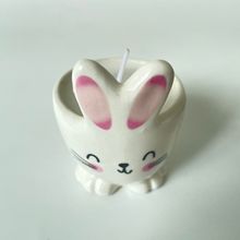 创意卡通香薰蜡烛陶瓷小鸡兔子烛台大豆蜡复活节摆件杯蜡手工