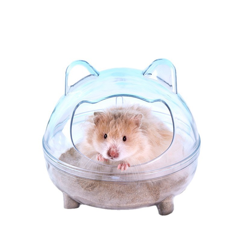 Inodoro de hámster desodorizador de oro oso baño pet transparente dragón baño de dinosaurio arena de baño a prueba de salpicaduras baño de baño