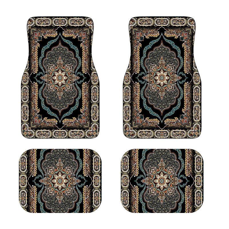 Cross-Border Bohemian Car Floor Mats Four-Piece Set Easy Care Main and Passenger Floor Mats Amazon Temu Dropshipping Floor Mats