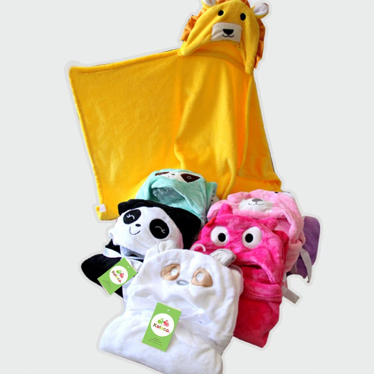 Мягкий детский фланелевый плащ, детский плащ с капюшоном и мультяшным рисунком, прямые поставки с фабрики, мультяшный принт