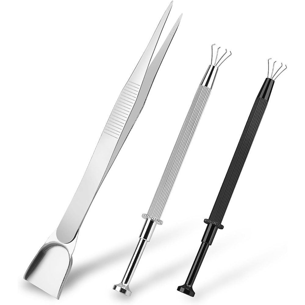 3件抓取工具架套装珠宝家的取货洒珠珠宝镊子4爪穿孔球带叉钻石爪