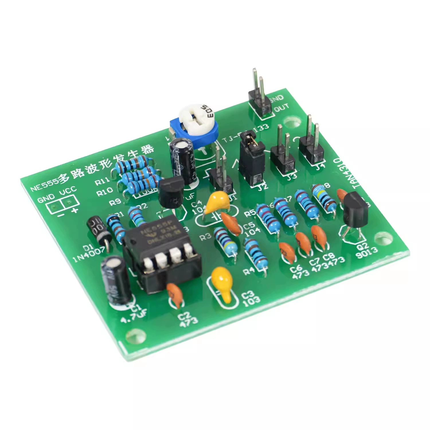 NE555 multi -channel waveform generator sine triangle square wave sawtooth electronic circuit welding production DIY kit