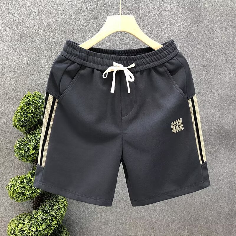 Men's Black Embroidered Casual Shorts Trendy Summer Outerwear Sports Pants New Style_viptrois.com