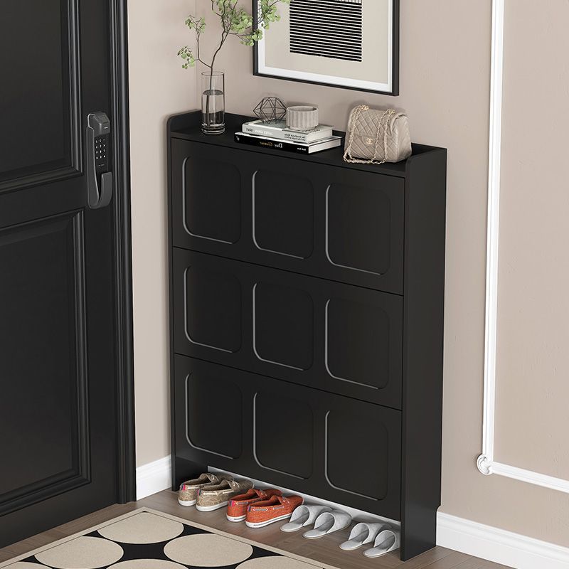 Cream Ultra-Thin Tipping Bucket Shoe Cabinet Home Storage Entrance Door Wall Entry Door Entrance Hall Integrated Large-Capacity Shoe Rack