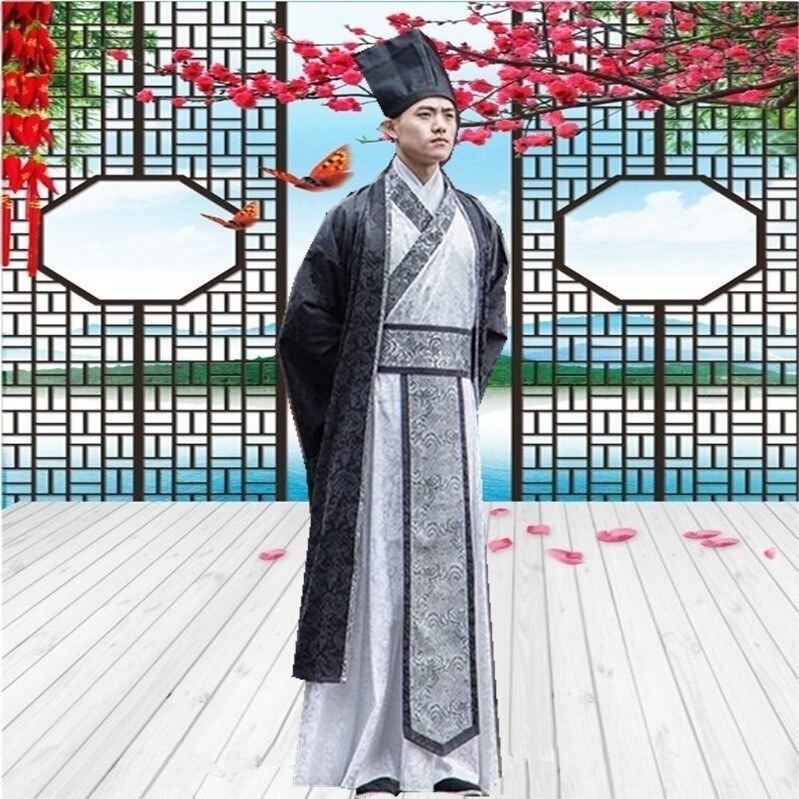Ancient Costume for Adults, Hanfu for Men, Song Dynasty Scholar Outfit, Su Shi Poet Tang Suit, Men's Chinese Style Scholar Costume for Performance