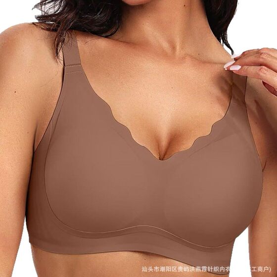 Foreign Trade plus size Underwear Women's bra Gather-up Traceless Thin Parammary Upper Bra Anti-sagging Cross-border European and American Gone Bra
