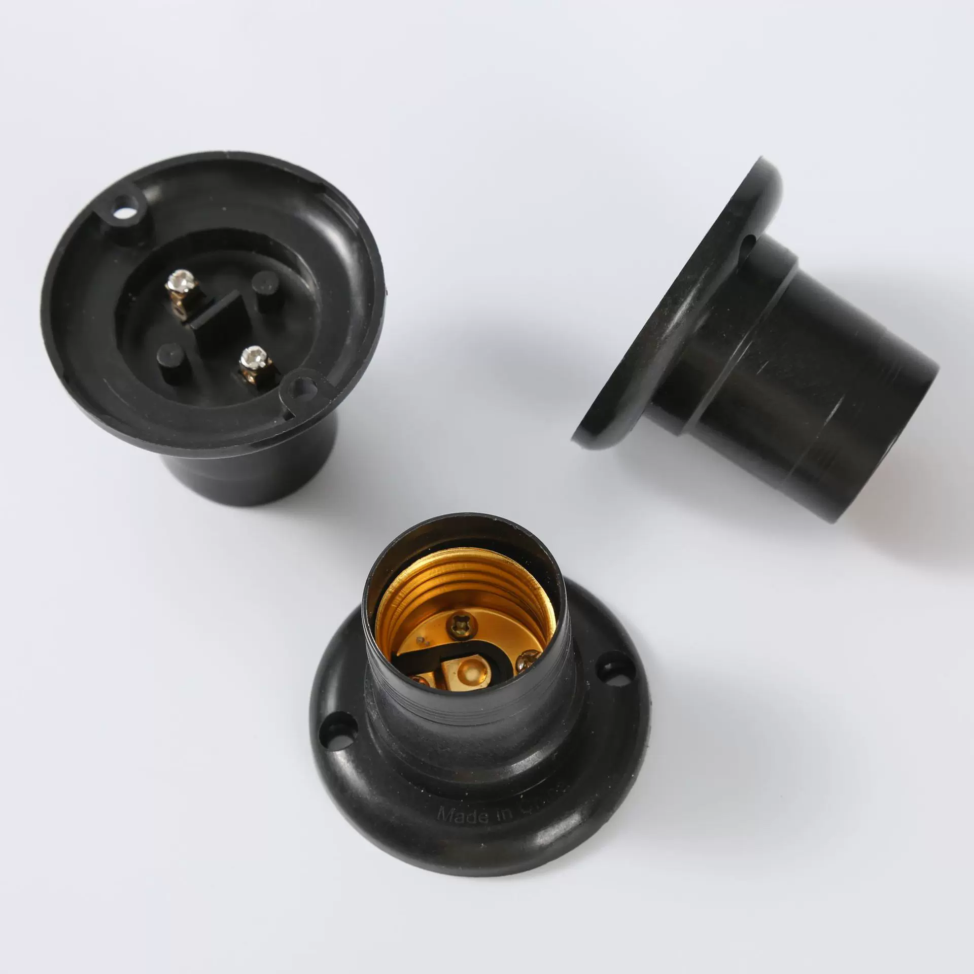 源头工厂 E27灯头灯座尼龙塑料灯头家装工程照明塑料灯座 F2285