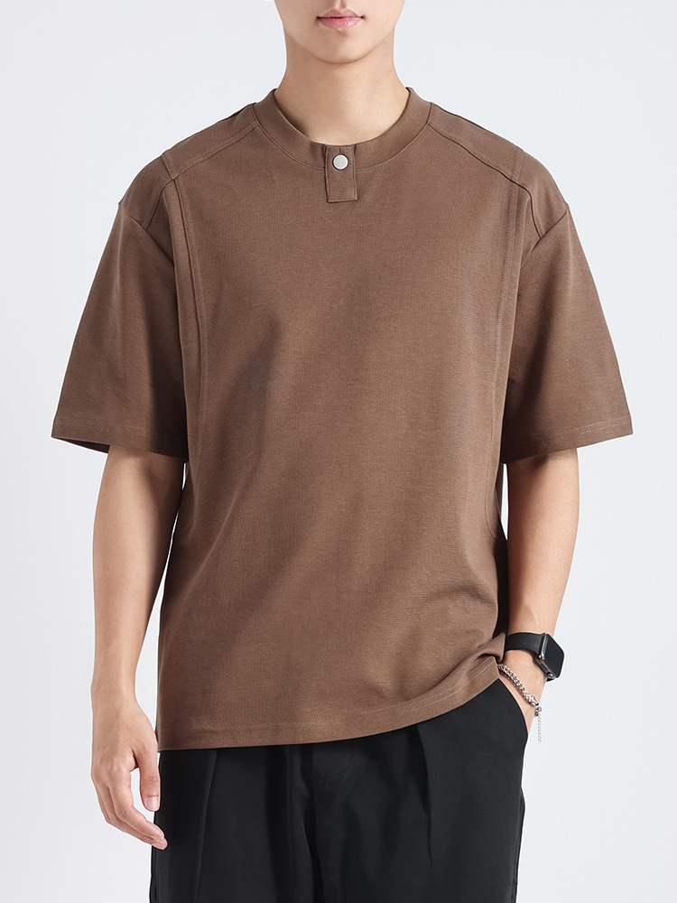 Ropa para hombres, lujo ligero, sensación de alta gama, camiseta imprescindible para hombres de manga corta para hombres 2025, ropa suelta para hombres, marca de moda para hombres
