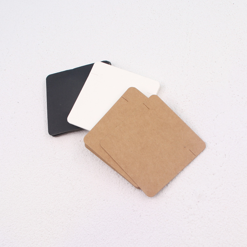 跨境专卖空白牛皮纸三色手链卡6*6cm项链包装卡纸饰品卡片现货