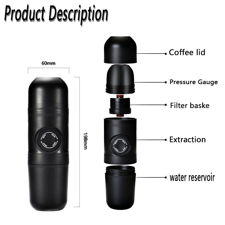 Máquina de café portátil de productos explosivos transfronterizos, taza de café todo en uno de viaje de oficina italiana estadounidense