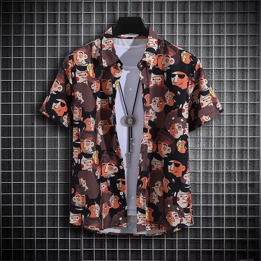 Comercio exterior europeo y americano transfronterizo 2025 nueva tendencia de moda casual de todo fósforo camisa de manga corta de alta calidad para hombres MB1