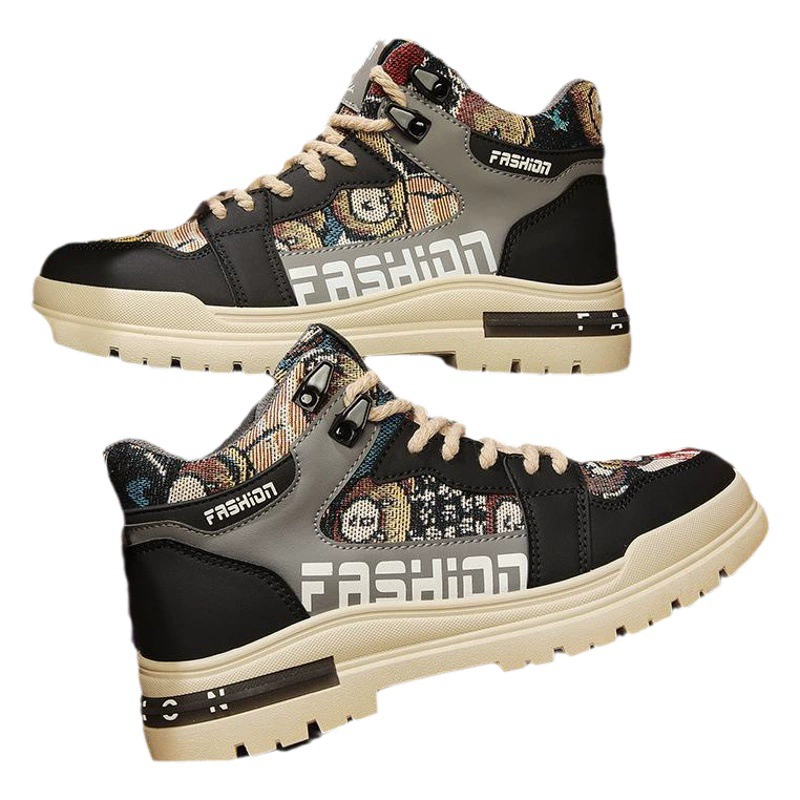 2023 осенне-зимние новые высокие туфли, ботинки Martin модные рабочие ботинки в стиле ретро трендовая повседневная обувь с медведем Мужская обувь поколение волос