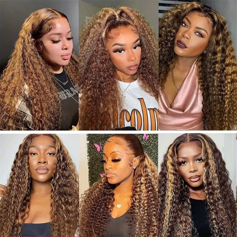 Amazon cross-border 13*4 lace front wig, European and American style, middle parting, African wig, small curly long hair Amazon cross-border 13*4 lace front wig, European and American style, middle parting, African wig, small curly long hair