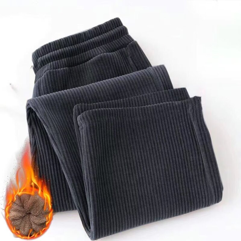 Fleece-lined, warm, casual pants, waffle-knit sweatpants, men's loose-fit, plus-size pants, trendy wide-leg athletic and casual long pants Fleece-lined, warm, casual pants, waffle-knit sweatpants, men's loose-fit, plus-size pants, trendy wide-leg athletic and casual long pants