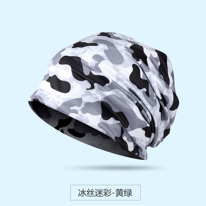 Nuevo sombrero de verano gorra fría delgada manga de seda de hielo secado rápido transpiración deportiva turbante de correr sombrero de dormir protector solar