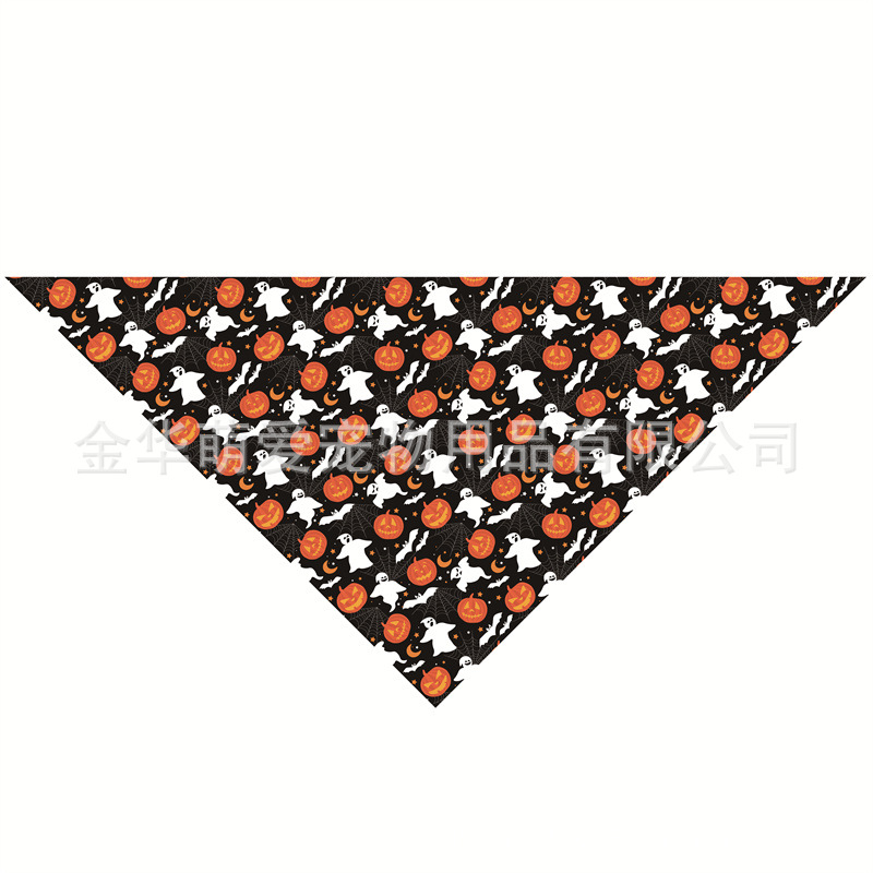 Venta directa de fábrica nueva toalla de saliva para mascotas de Halloween toalla triangular para mascotas babero para perros toalla de saliva para perros puede hacer pedidos