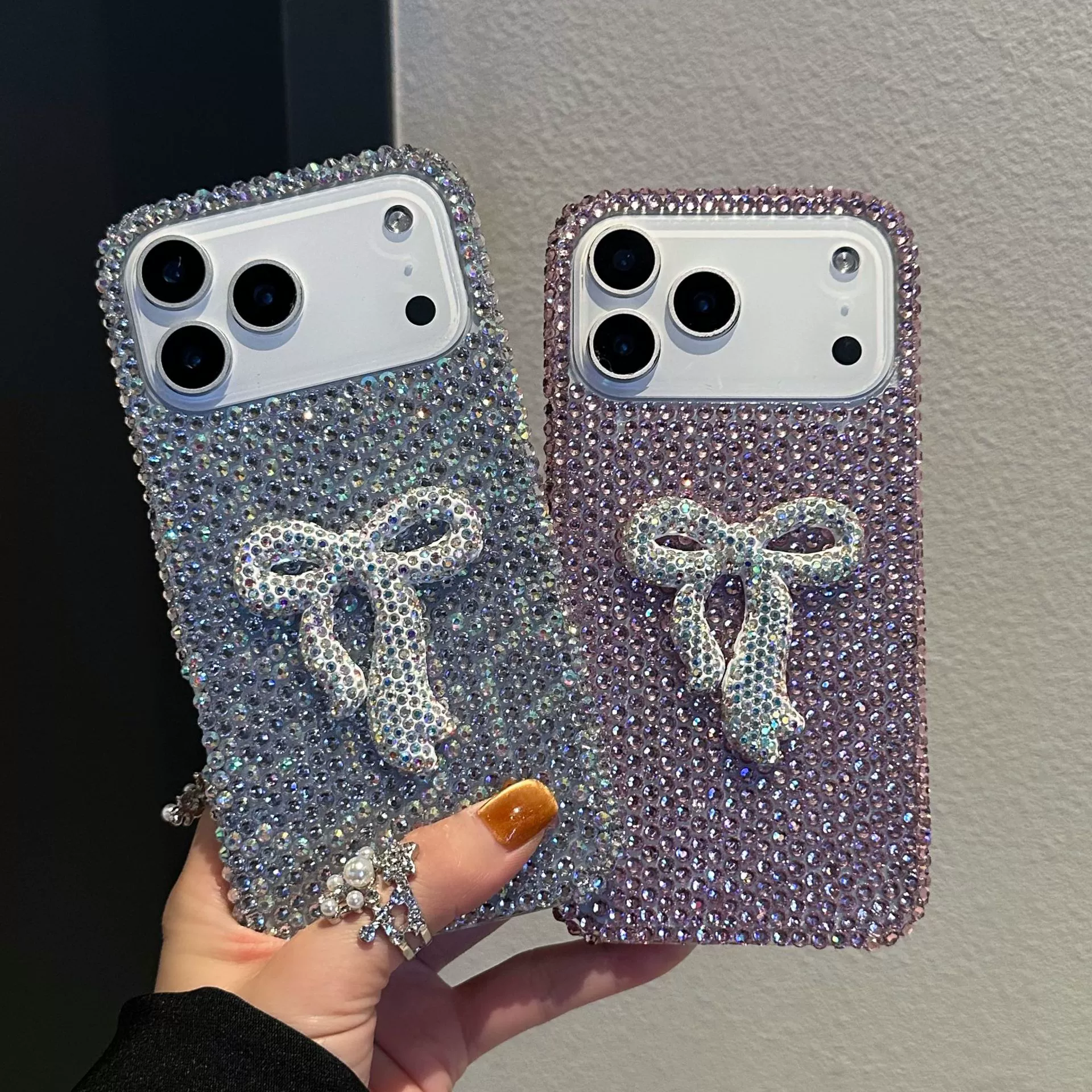 Apple, совместимый iPhone 17 с бантом, чехол для телефона, ремешок, инкрустированный бриллиантами, iphone, 17promax