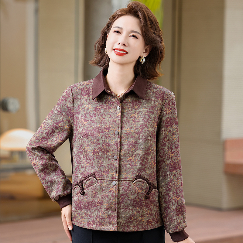 小个子妈妈秋装外套2025新款中老年人春秋上衣休闲宽松夹克妈妈装|undefined