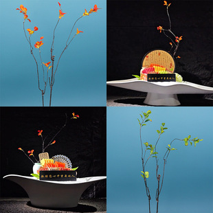 Plate Decoration Flowers, Hotel Cold Dishes, Artistic Conception Plate-Style Sashimi Decoration, Simulated Flowers, Seafood Ornaments