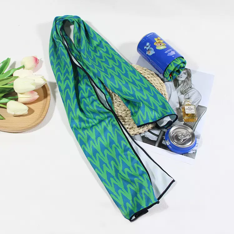 印花冰感毛巾 健身锻炼速干擦汗巾男女凉感巾 便携跑步手腕巾