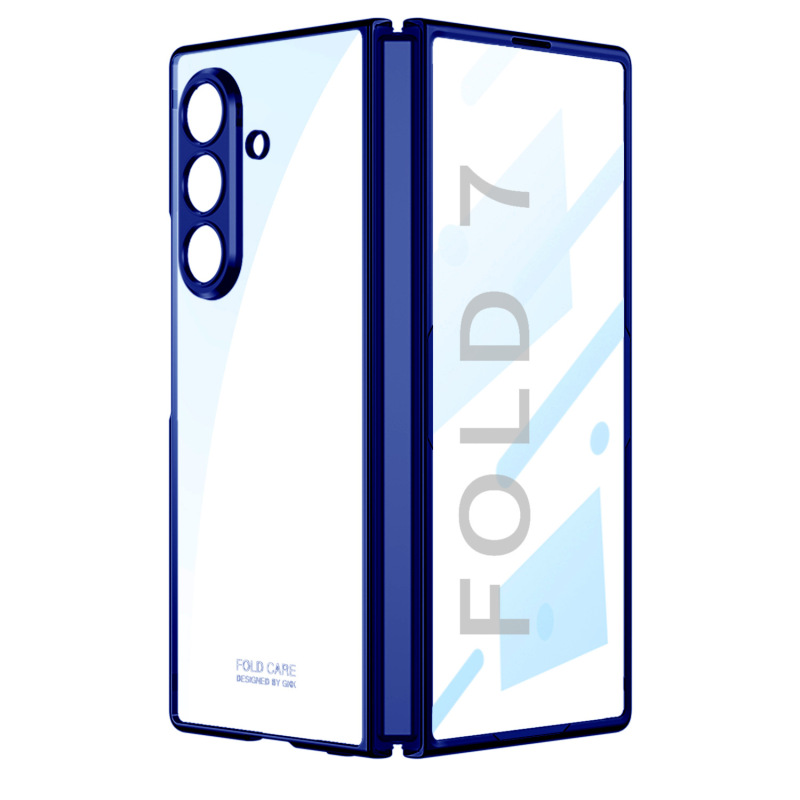 Samsung Z Fold7 携帯電話ケースに適しています。折りたたみ式完全透明電気メッキハードシェル保護カバー、細穴ハードシェル、ハイエンド|undefined