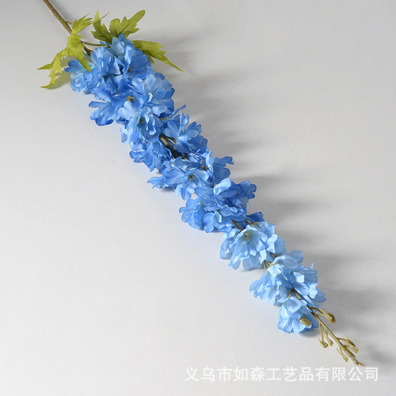 Flor artificial flor azul material boda salón decoración del hogar Rosa artificial Flor de plástico al por mayor