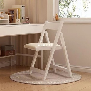 Solid Wood Foldable Tables and Chairs for Home Use Simple Folding Chairs for Rental Houses Outdoor Portable Stall Dining Chairs