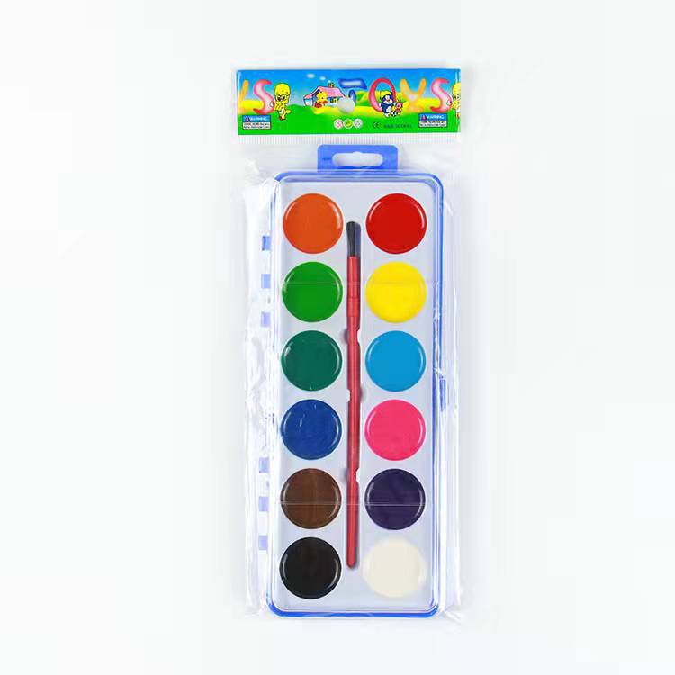 色固体大方干美术套装颜料颜料水粉颜料半儿童粉饼盘绘画12